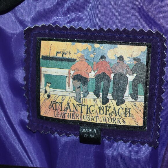 Ladies Purple Atlantic Beach Leather Button Vest SZ XL - Picture 2 of 6
